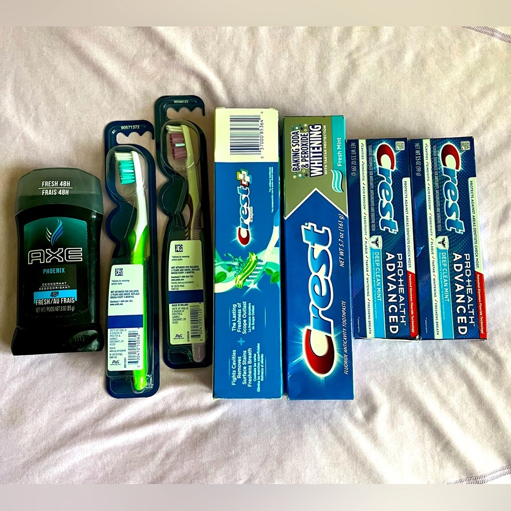 Bundle Crest TOOTHPASTE, Toothbrush,‎ Deodorant. Men’s